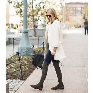 Stuart Weitzman Lowland Green Suede Over the Knee Boots size 7.5